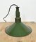 Lámpara colgante militar industrial esmaltada en verde con superficie de aluminio fundido, años 60, Imagen 9
