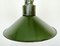 Lámpara colgante militar industrial esmaltada en verde con superficie de aluminio fundido, años 60, Imagen 4