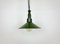 Lámpara colgante militar industrial esmaltada en verde con superficie de aluminio fundido, años 60, Imagen 2