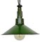 Industrial Green Enamel Military Pendant Lamp with Cast Aluminium Top, 1960s 1