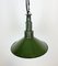 Lampada a sospensione militare industriale smaltata verde con ripiano in alluminio pressofuso, anni '60, Immagine 5