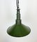 Lámpara colgante militar industrial esmaltada en verde con superficie de aluminio fundido, años 60, Imagen 5