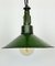 Industrial Green Enamel Military Pendant Lamp with Cast Aluminium Top, 1960s 8