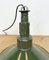 Lámpara colgante militar industrial esmaltada en verde con superficie de aluminio fundido, años 60, Imagen 11