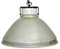 Lámpara de suspensión industrial de fábrica de metal gris, años 60, Imagen 1