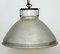 Lámpara de suspensión industrial de fábrica de metal gris, años 60, Imagen 8