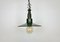 Industrial Enameled Military Pendant Lamp with Cast Aluminium Top, 1960s 2