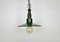 Industrial Enameled Military Pendant Lamp with Cast Aluminium Top, 1960s, Image 2