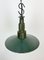 Industrial Enameled Military Pendant Lamp with Cast Aluminium Top, 1960s 5