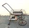 Hand Painted Ceramic Tiles and Wrought Iron Bar Cart Trolley by N. Teplow, 1950s 5