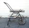 Hand Painted Ceramic Tiles and Wrought Iron Bar Cart Trolley by N. Teplow, 1950s 10
