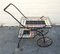 Hand Painted Ceramic Tiles and Wrought Iron Bar Cart Trolley by N. Teplow, 1950s 1
