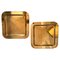 Mid-Century Modern Square Serving Trays in Brass, Italy, 1970s, Set of 2, Image 1