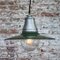 Vintage American Industrial Green Enamel and Clear Glass Factory Pendant Light 6