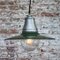 Vintage American Industrial Green Enamel and Clear Glass Factory Pendant Light, Image 6