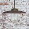 Vintage Rust Iron, Brass and Clear Striped Glass Pendant Light, Image 5
