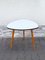 Vintage German Table with Resopal-Coated Plate in Triangular Basic Shape, Three Yellow-Brown Legs & Beech Wood from Opal, 1960s, Image 5