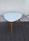 Vintage German Table with Resopal-Coated Plate in Triangular Basic Shape, Three Yellow-Brown Legs & Beech Wood from Opal, 1960s 2