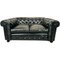 Canapé Chesterfield en Cuir Boutonné Noir, 1950s 1