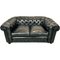 Chesterfield Sofa in Black Buttoned Leather, 1950s, Image 5