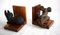 Fermalibri in legno con terrier, anni '20, set di 2, Immagine 4