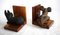 Wooden Bookends with Terriers, 1920s, Set of 2 4