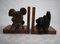 Fermalibri in legno con terrier, anni '20, set di 2, Immagine 2