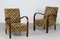 Fauteuils Art Déco en Bois Foncé et Velours, Danemark, 1940s, Set de 2 1