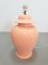 Regency Style Table Lamp in Pink Ceramic from Kostka, France, 1980s 1