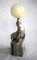 French Art Deco Sea Lion Table Lamp with Alabaster Ball, 1920s 2