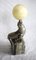 French Art Deco Sea Lion Table Lamp with Alabaster Ball, 1920s 4