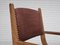 Danish Leather and Oak Armchair, 1950s 17