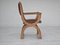 Danish Leather and Oak Armchair, 1950s, Image 3