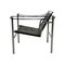 Mid-Century LC1 Armchair in Tubular Chrome and Black Leather by Le Corbusier 3