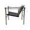 Mid-Century LC1 Armchair in Tubular Chrome and Black Leather by Le Corbusier, Image 3