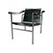 Mid-Century LC1 Armchair in Tubular Chrome and Black Leather by Le Corbusier 1