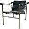 Mid-Century LC1 Armchair in Tubular Chrome and Black Leather by Le Corbusier 4