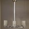 6-armige Art Deco Deckenlampe aus Glas, 1930er 1