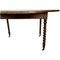Großer antiker ausziehbarer französischer provenzalischer Tisch aus Nussholz mit gedrechselten Beinen und Messingrädern 5