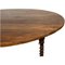 Großer antiker ausziehbarer französischer provenzalischer Tisch aus Nussholz mit gedrechselten Beinen und Messingrädern 6