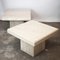 Italian Postmodern Square Travertine Side Tables attributed to Stone International, 1970s, Set of 2 8