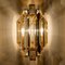 Clear Gold Glass Brass Sconces in the style of Venini, 1970s, Set of 2 4