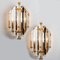 Clear Gold Glass Brass Sconces in the style of Venini, 1970s, Set of 2 2