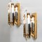 Clear Gold Glass Brass Sconces in the style of Venini, 1970s, Set of 2 12