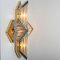 Lampada da parete a forma di diamante in cristallo e ottone di Venini, Italia, anni '60, Immagine 7