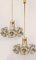 Modernist Sische Glass and Brass Chandelier attributed to J. T. Kalmar for Kalmar, 1960s 2