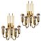 Gold Brass Wall Lights in the style of Florian Schulz, 1970s, Set of 2 1
