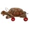 Large Plush Turtle Toy with Glass Button Eyes and Wheels from Steiff, 1960s 1