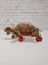 Large Plush Turtle Toy with Glass Button Eyes and Wheels from Steiff, 1960s, Image 7