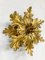 Mid-Century Italian Gilt Floral Leaves Ceiling Wall Lamp Scones, 1960s, Image 3